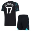 Original Trikotsatz Manchester City De Bruyne 17 Ausweichtrikot 2023-24 Für Kinder